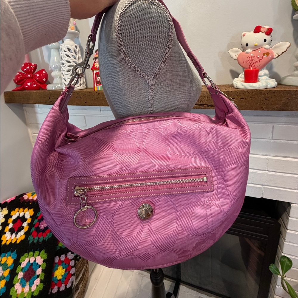 Coach Pink Signature Hobo Bag - Picture 2 of 16